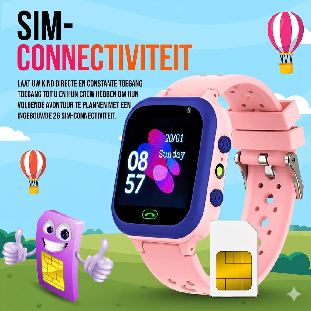 Kinder GPS-Smartwatch – Wasserdicht | Videoanruf | Sicher