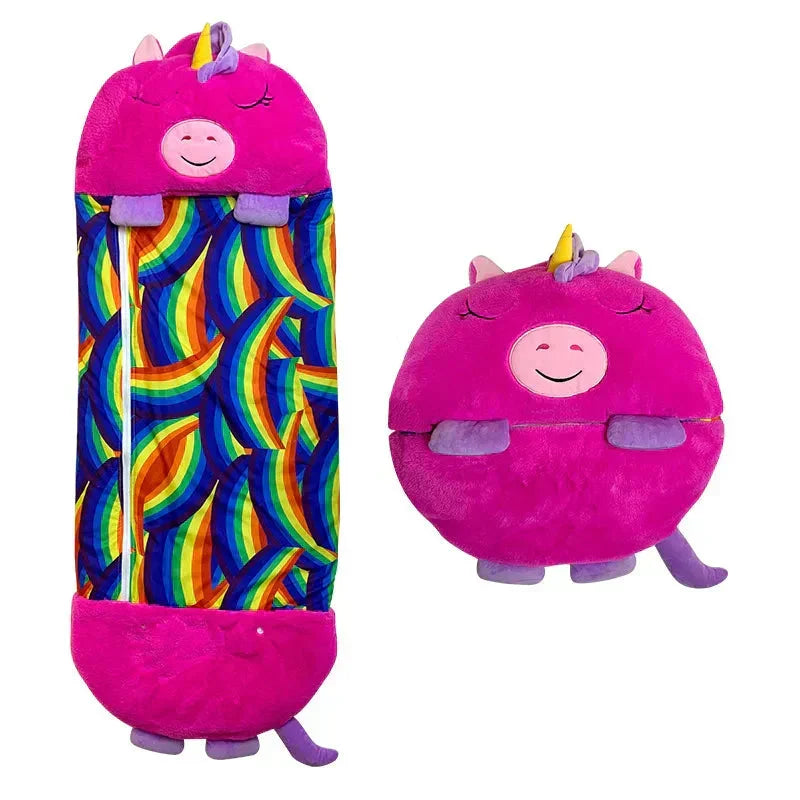 Kinder-Schlafsack und Plüschtier-Kombination - mit Tiermotiv