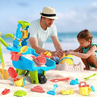 Kinder Outdoor Sandkasten- und Strand-Schubkarren-Spielset
