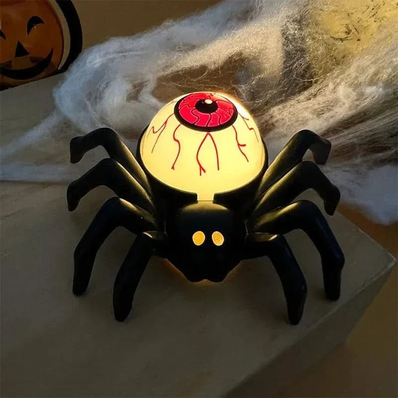 Halloween-LED-Totenkopf- und Spinnenlampe – gruselige Heimdekoration