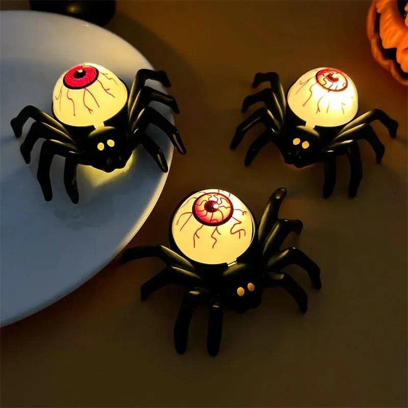 Halloween-LED-Totenkopf- und Spinnenlampe – gruselige Heimdekoration