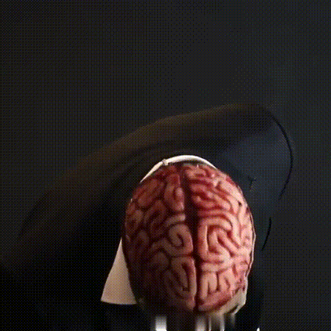 Halloween-Maske für Erwachsene - Realistisches Skelett mit sichtbarem Gehirn