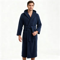 Herren-Bademantel mit Kapuze aus wärmendem High-Loft-Fleece