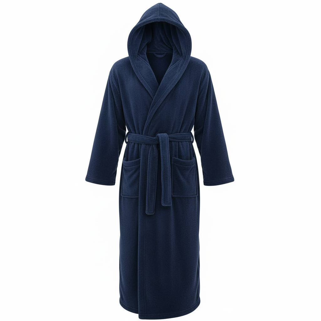 Herren-Bademantel mit Kapuze aus wärmendem High-Loft-Fleece