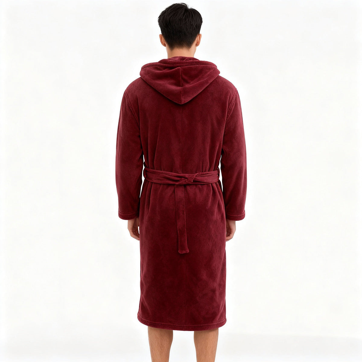 Herren-Bademantel mit Kapuze aus wärmendem High-Loft-Fleece