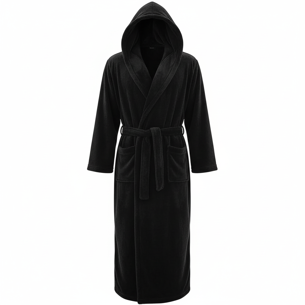 Herren-Bademantel mit Kapuze aus wärmendem High-Loft-Fleece