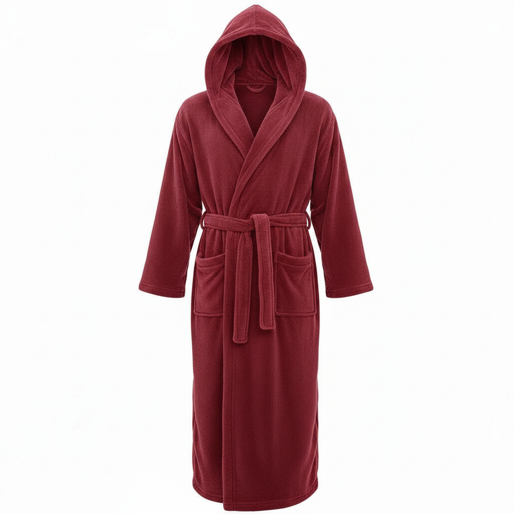 Herren-Bademantel mit Kapuze aus wärmendem High-Loft-Fleece