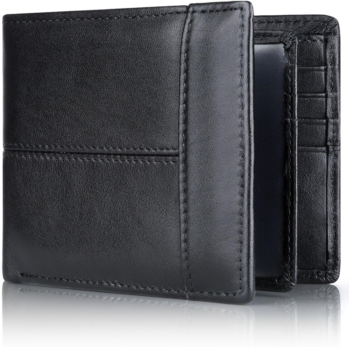 Herren-Bifold-Portemonnaie aus Premium-Leder mit RFID-Schutz