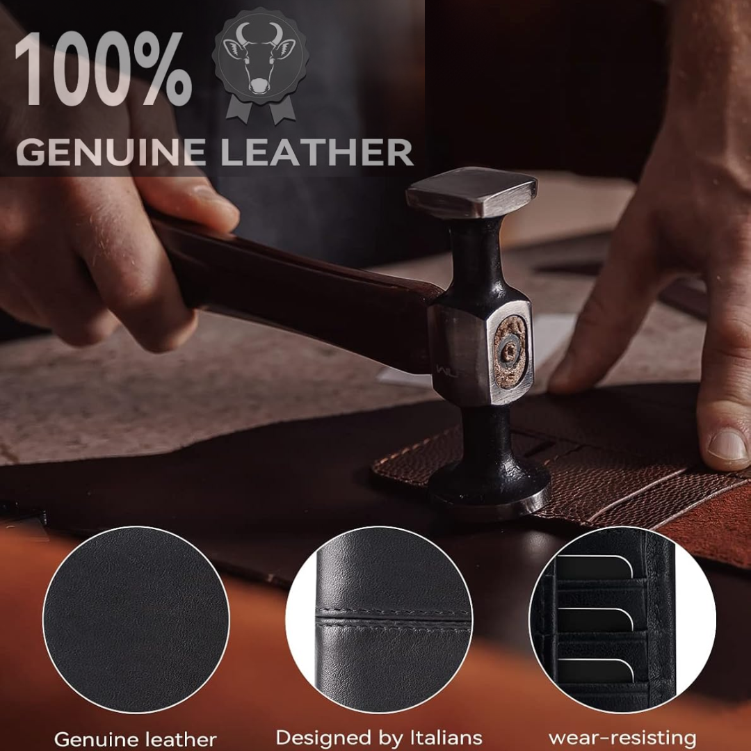 Herren-Bifold-Portemonnaie aus Premium-Leder mit RFID-Schutz
