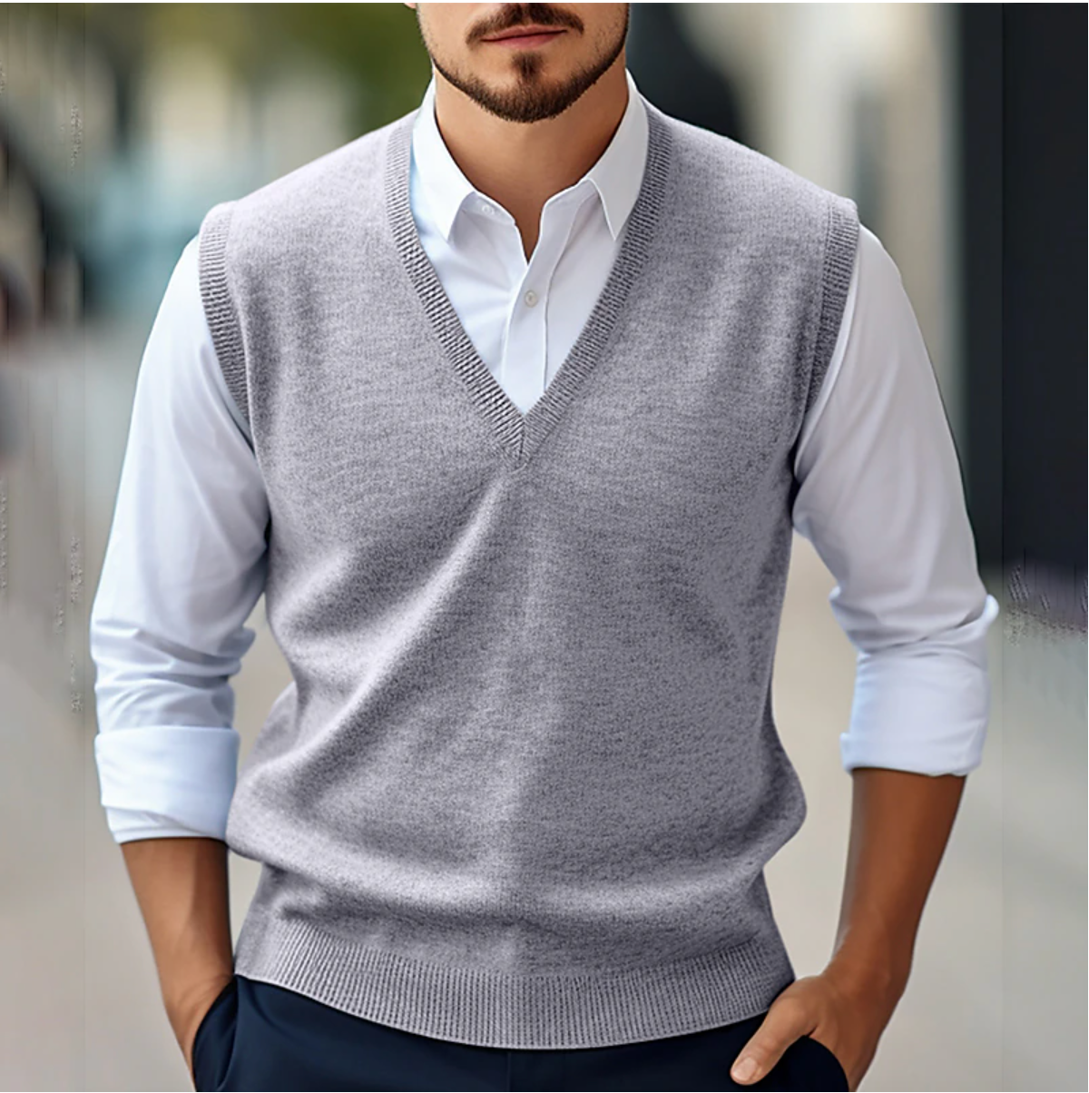 Herren-Gilet – elegant und leicht – ärmellos