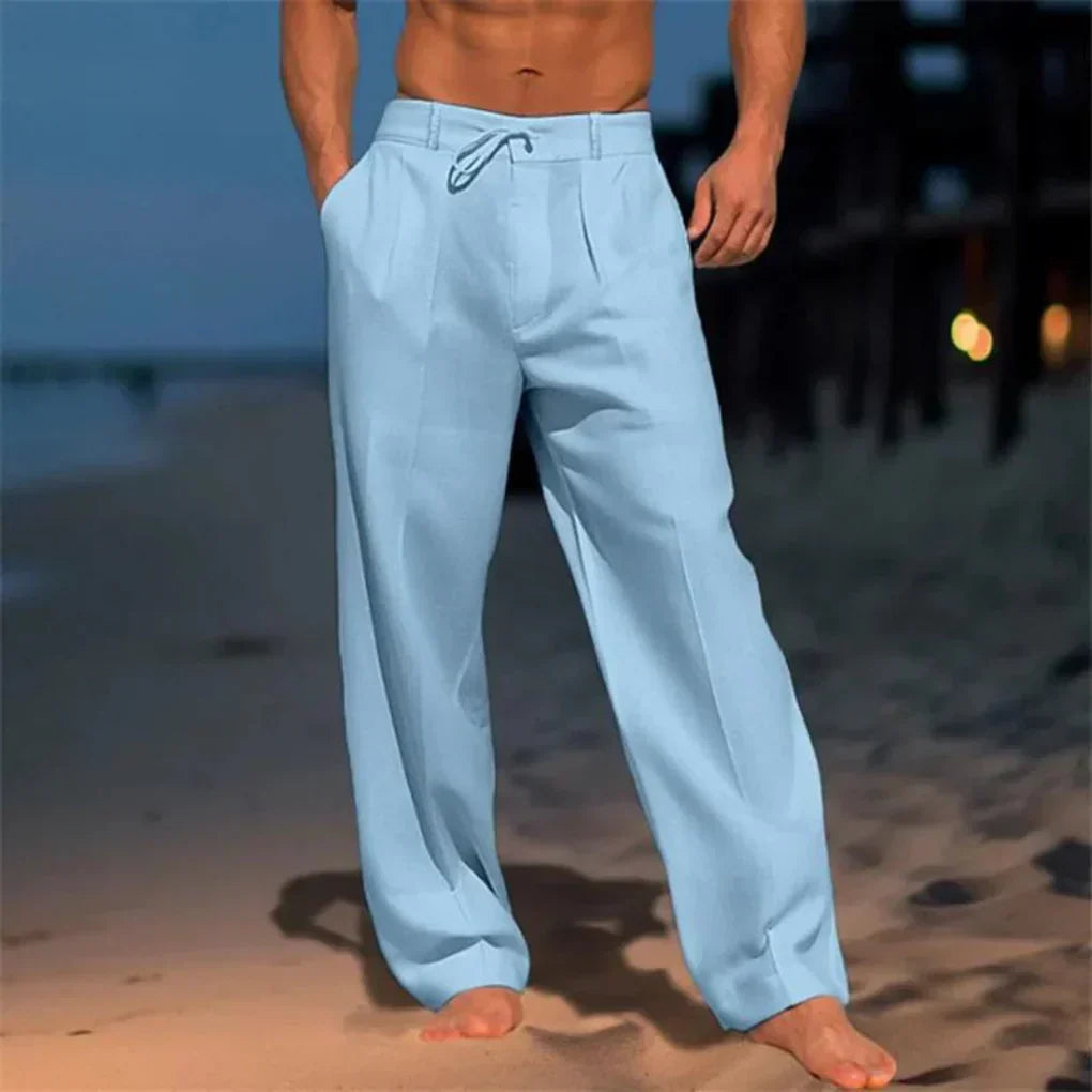 Herren-Leinenhose mit Kordelzug – Relaxed Fit