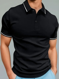 Herren-Poloshirt mit Kontrastpaspelierung