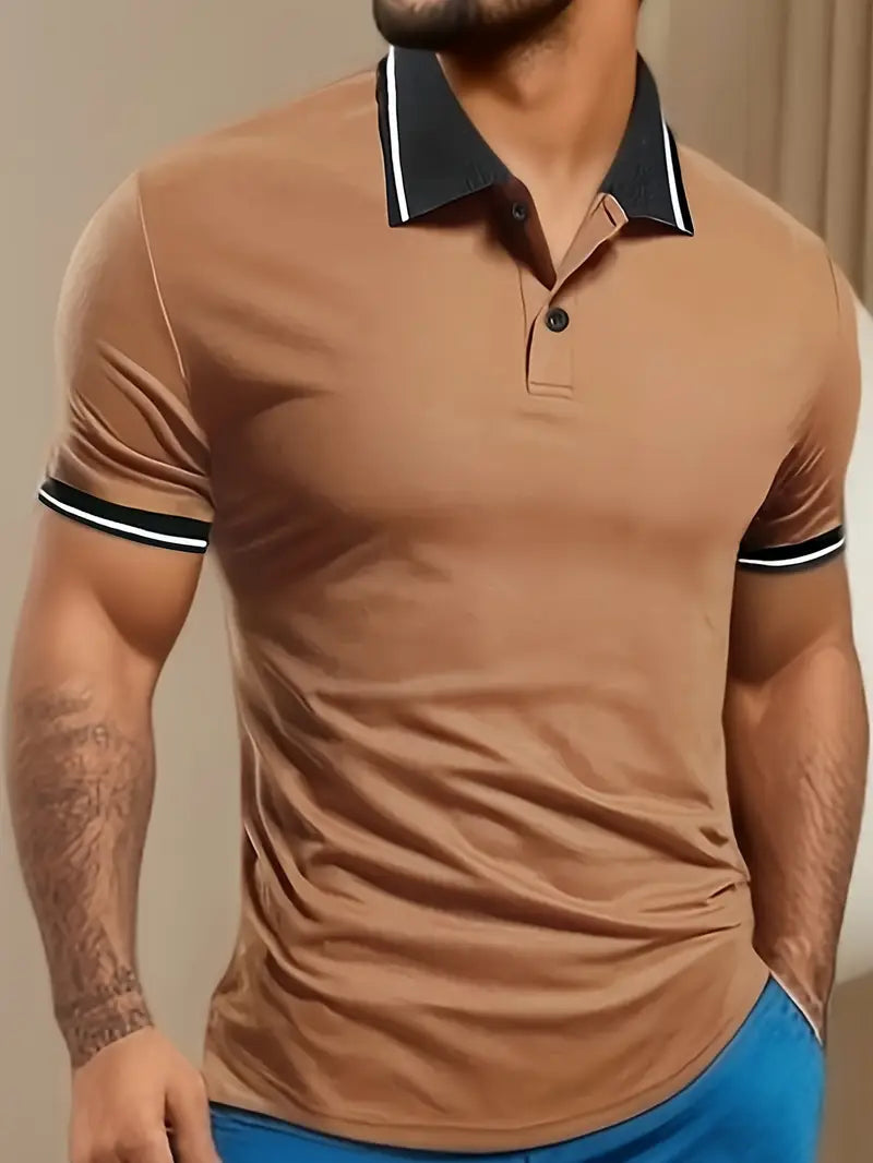 Herren-Poloshirt mit Kontrastpaspelierung