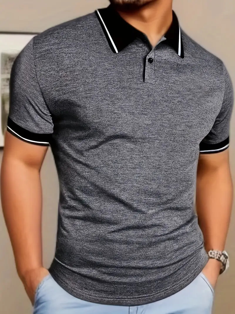 Herren-Poloshirt mit Kontrastpaspelierung
