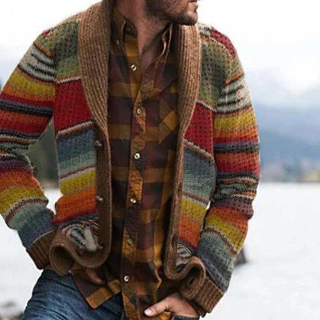 Herren-Strickjacke mit Schalkragen