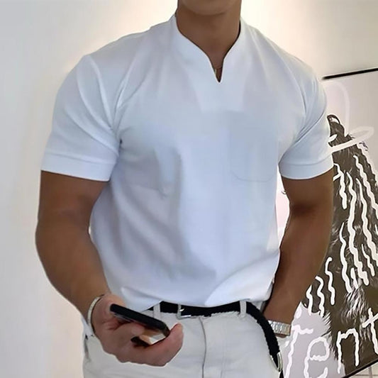 Herren-T-Shirt mit Stehkragen