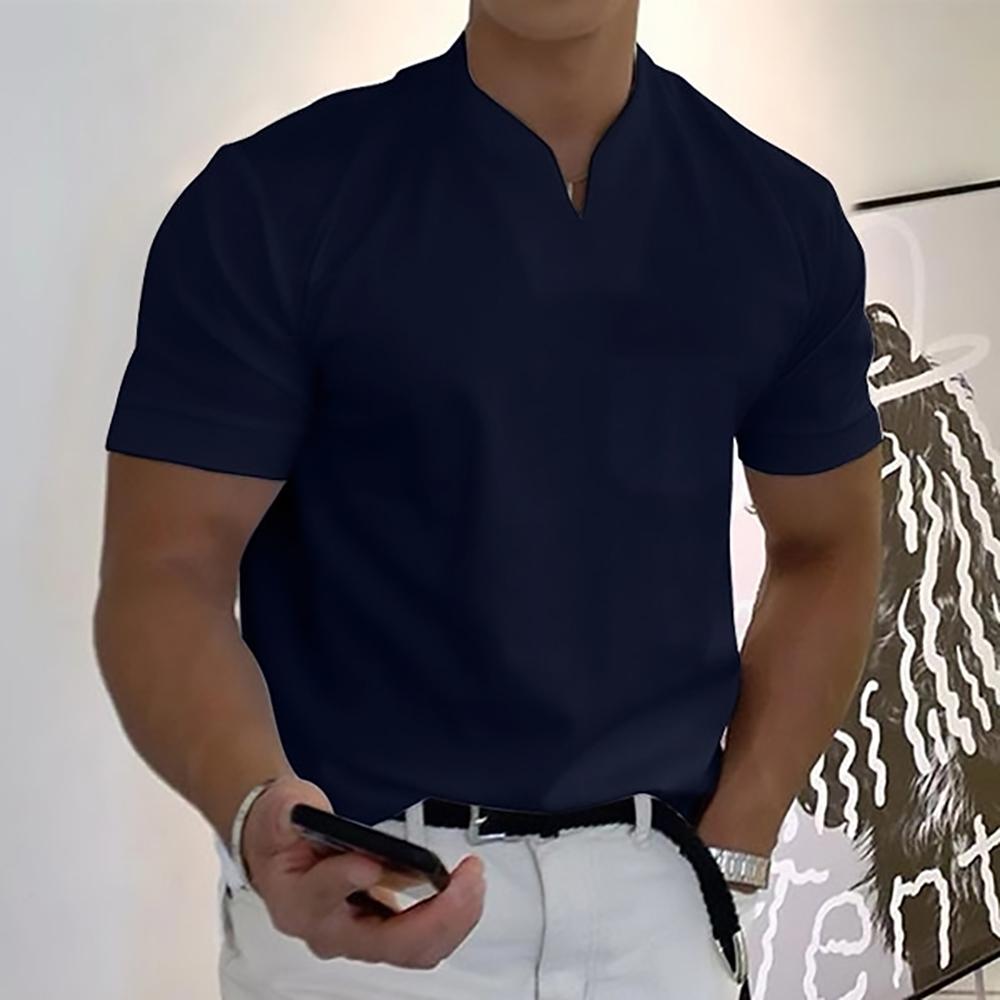 Herren-T-Shirt mit Stehkragen