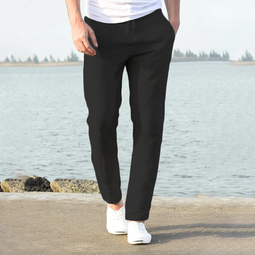 Herrenhose mit Kordelzug und geradem Bein