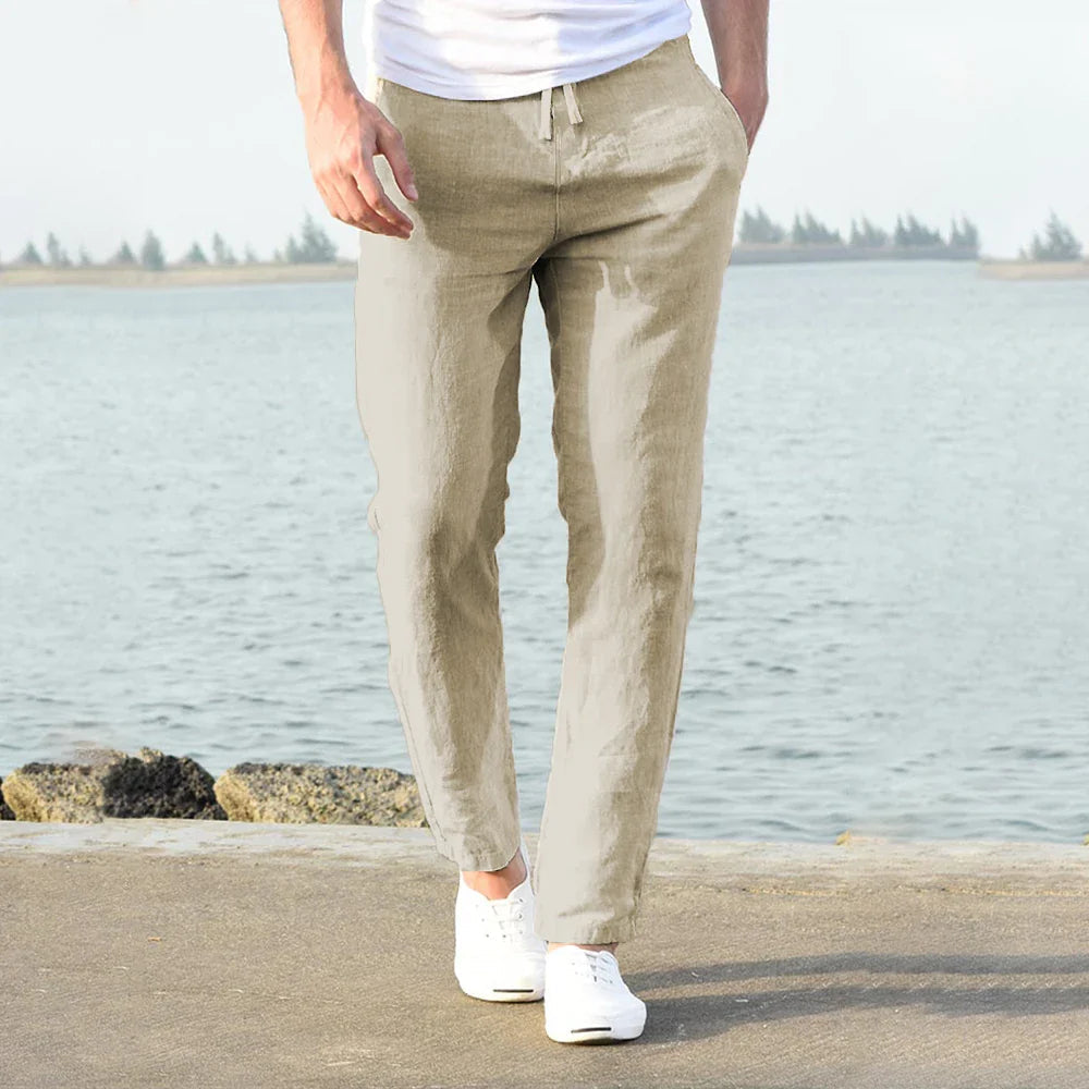 Herrenhose mit Kordelzug und geradem Bein