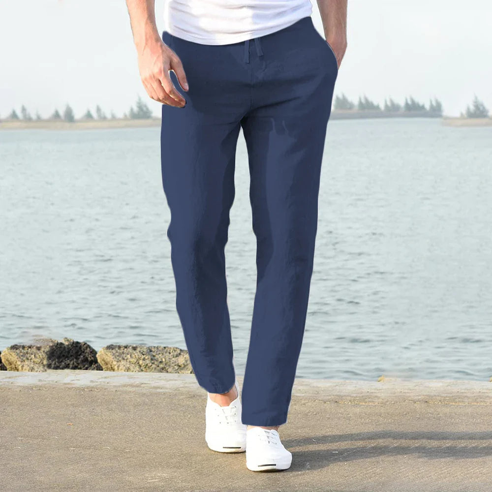 Herrenhose mit Kordelzug und geradem Bein