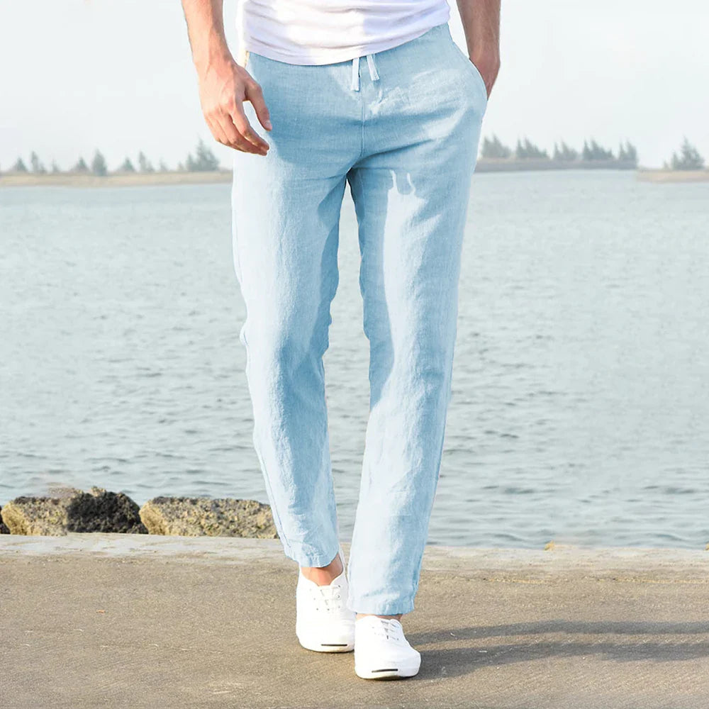 Herrenhose mit Kordelzug und geradem Bein