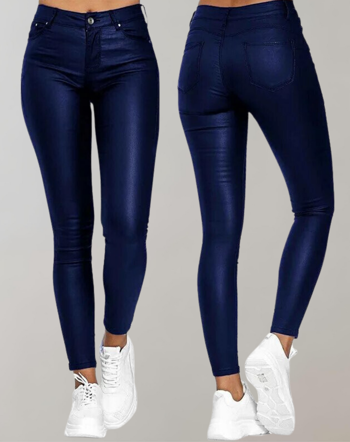 High-Waist-Kunstlederhose für einen eleganten Look