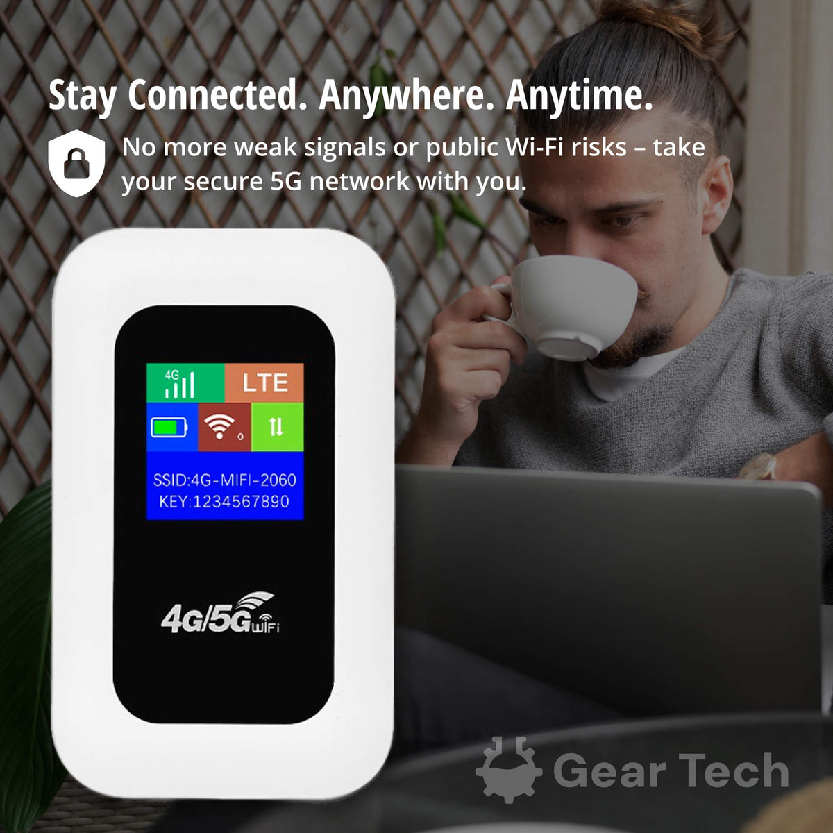 Tragbarer 5G Wi-Fi-Router – Sichere und schnelle Verbindung für Reisen und zu Hause