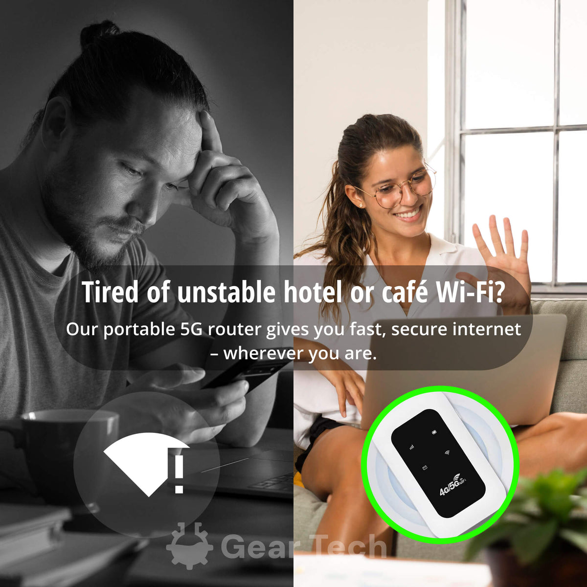 Tragbarer 5G Wi-Fi-Router – Sichere und schnelle Verbindung für Reisen und zu Hause