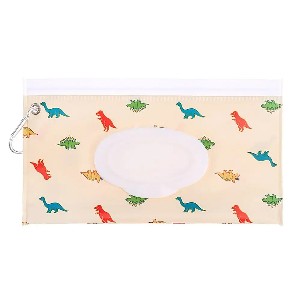 Tragbare Baby-Feuchttüchertasche mit Druckknopfschlaufe und Klappdeckel