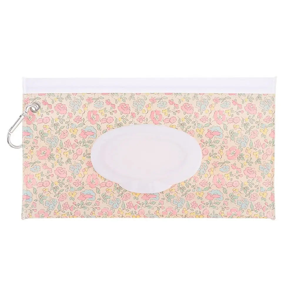 Tragbare Baby-Feuchttüchertasche mit Druckknopfschlaufe und Klappdeckel