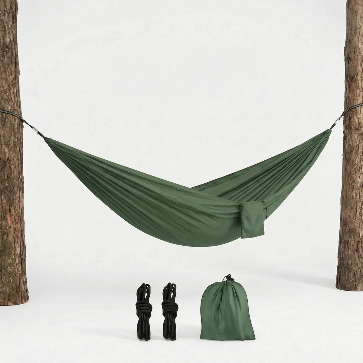 Tragbare Camping-Hängematte mit gerafften Enden