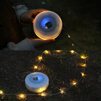 Tragbare LED-Camping-Lichterkette – USB-wiederaufladbare, wasserdichte Lichterkette für den Innen- und Aussenbereich (10 m)