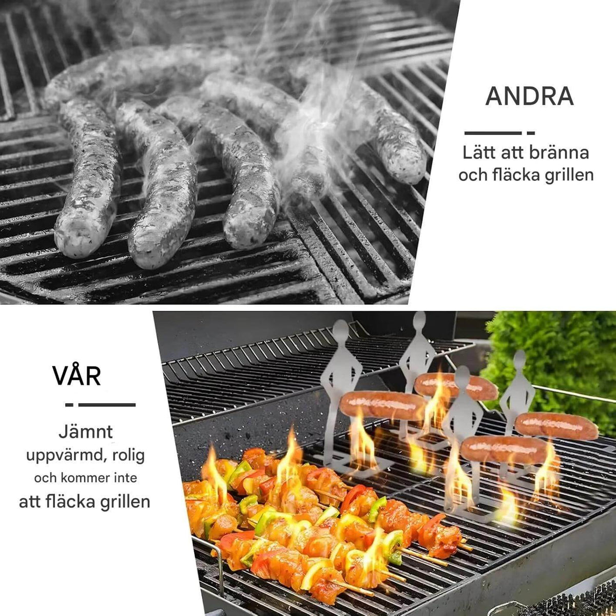 Tragbarer Wursthalter aus Edelstahl für Camping, Grillen und Picknick, 5 Stück