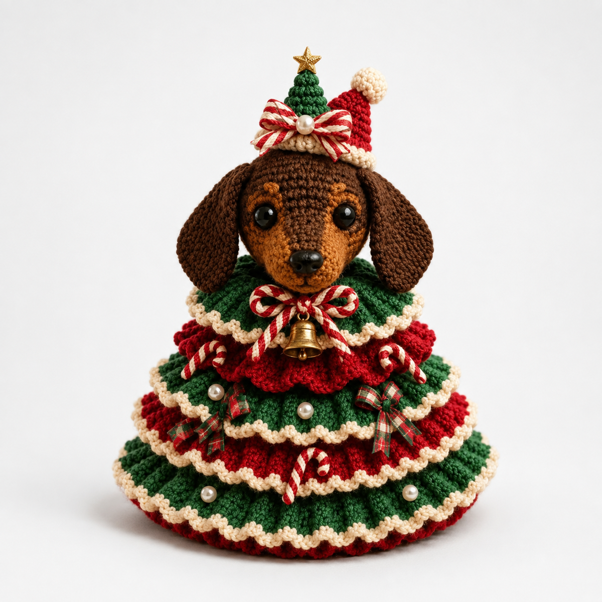 Gehäkeltes Schottisches Hochlandrind Weihnachtsschmuck Set