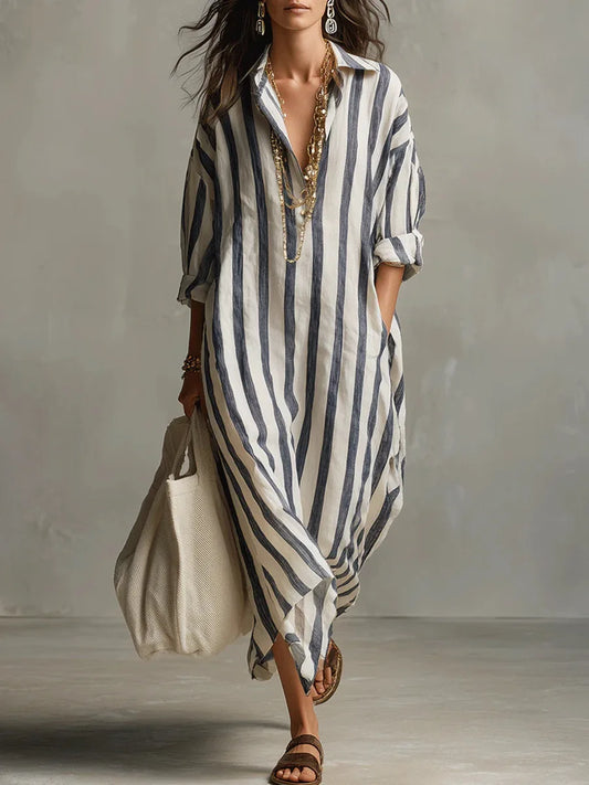 Langes Hemdblusenkleid