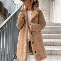 Langer Oversized Teddy-Mantel für Damen