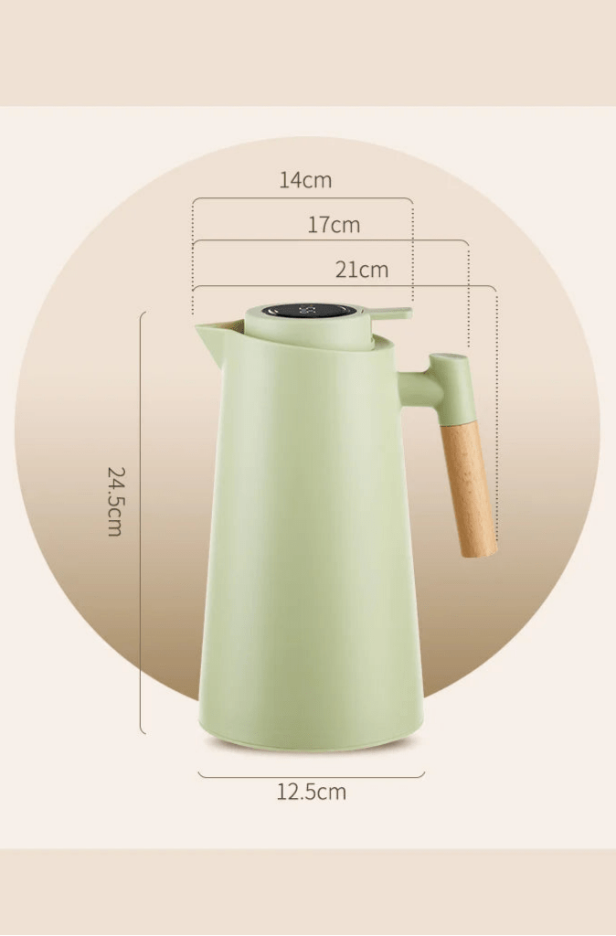Wärmeisolierte Thermoskanne aus Edelstahl mit Thermometer – elegant und funktional 1 L