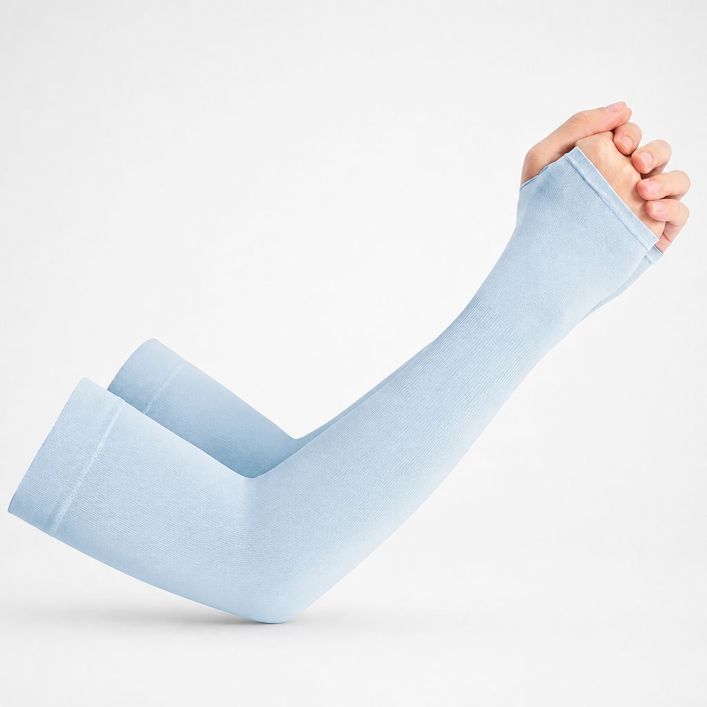 Kühlende Eisseide-Armstulpen mit UV-Schutz