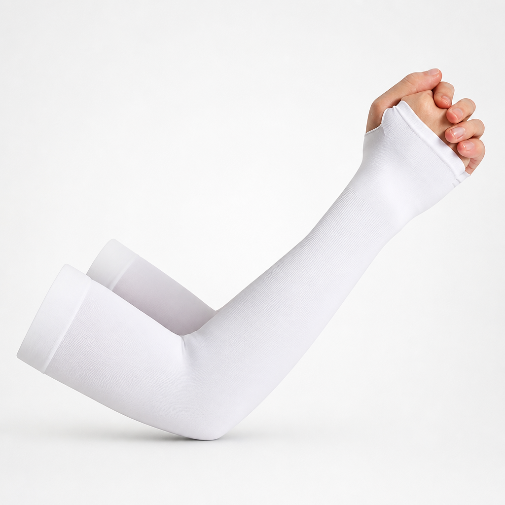 Kühlende Eisseide-Armstulpen mit UV-Schutz