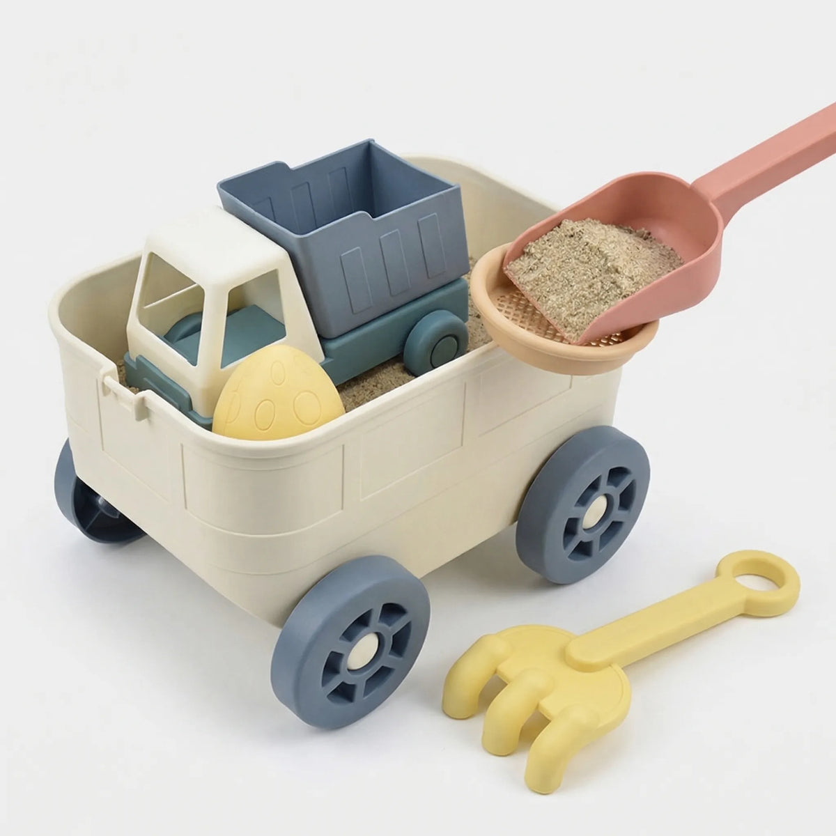 Zieh-Bollerwagen mit Strandspielzeug-Set