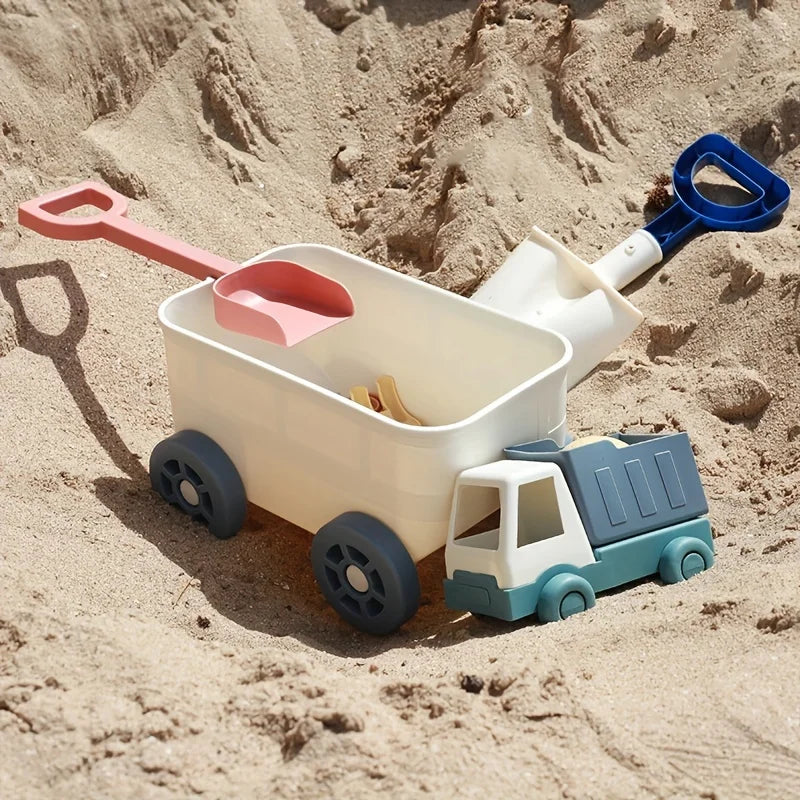 Zieh-Bollerwagen mit Strandspielzeug-Set