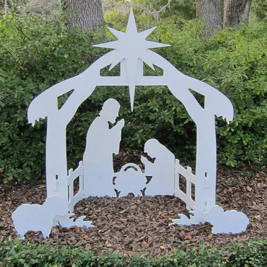 Wetterfeste Gartenkrippe für die Weihnachtsdekoration