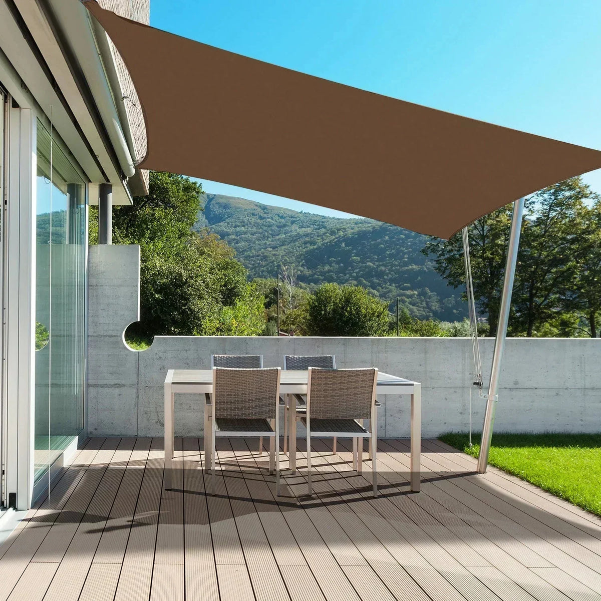 Wetterfestes Sonnensegel für den Aussenbereich mit UV-Schutz für Garten und Terrasse