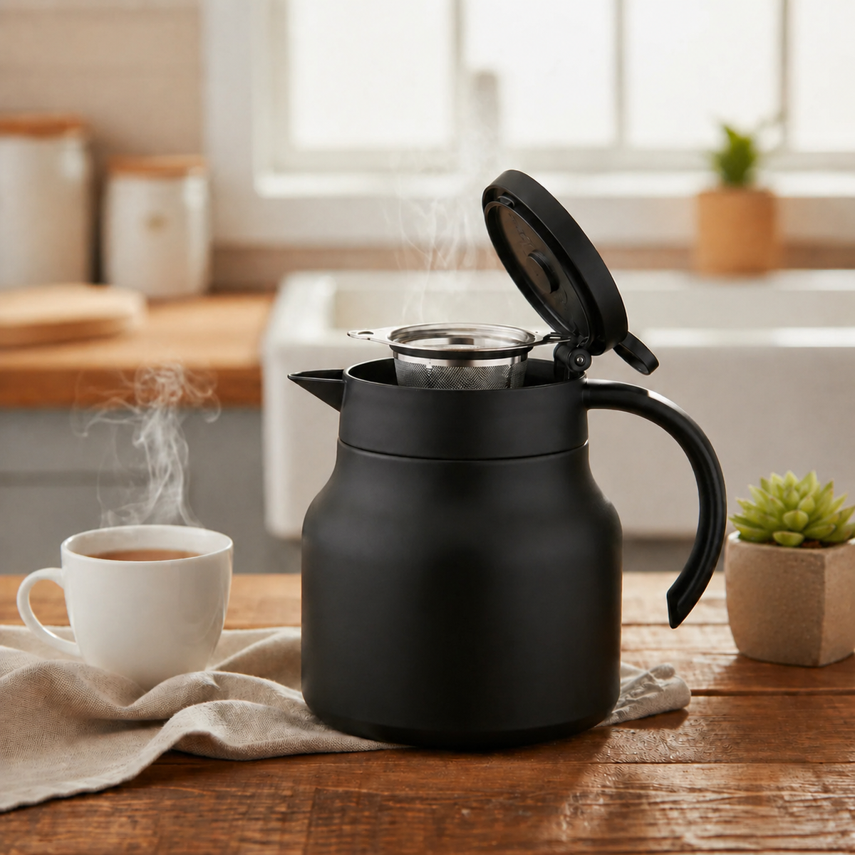 Isolierte Teekanne mit Teesieb und Keramikbeschichtung - 800 ml