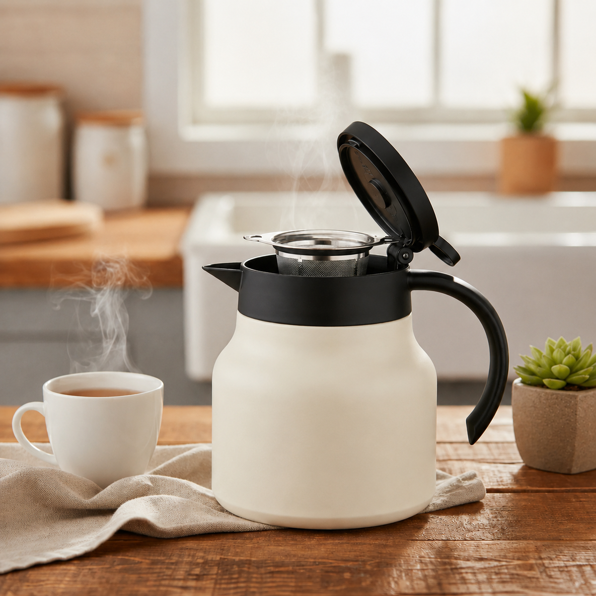 Isolierte Teekanne mit Teesieb und Keramikbeschichtung - 800 ml