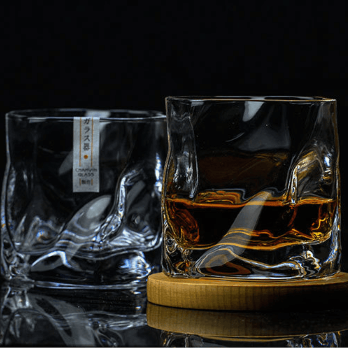 Japanisches Edo Kiriko zerknittertes Whiskyglas