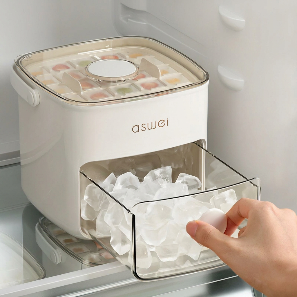 Eiswürfelform mit Aufbewahrungsbehälter