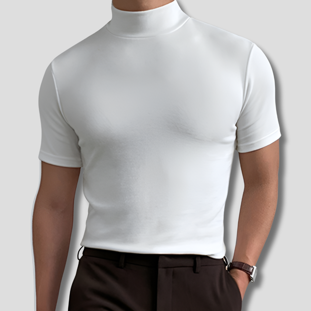 Atmungsaktives Herren-Stehkragenshirt