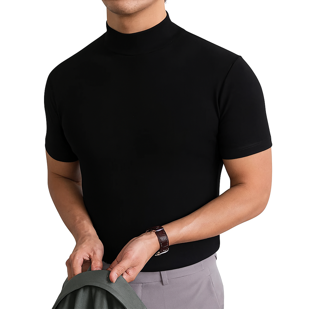 Atmungsaktives Herren-Stehkragenshirt