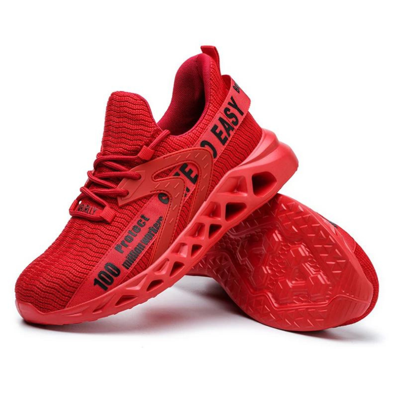 Atmungsaktive Flyknit Arbeitsschuhe mit Stahlkappe und Kevlar-Sohle
